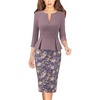 Dusty Purple and Beige Floral Print