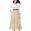 image:imageVFSHOW Womens Work Office Business Church Pockets Buttons A Line Midi DressOffwhiteblackbeige