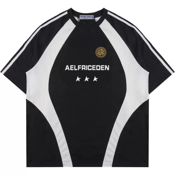 Aelfric Eden Oversized T Shirt Men 90s Shirt Unisex Streetwear Contrast Color Graphic Tees Casual Vintage Summer TopsA3black