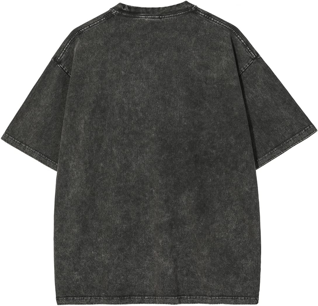 Aelfric Eden Mens Solid Tee 90s Vintage Oversized Shirts Streetwear Short Sleeve Casual Tops20darkgrey