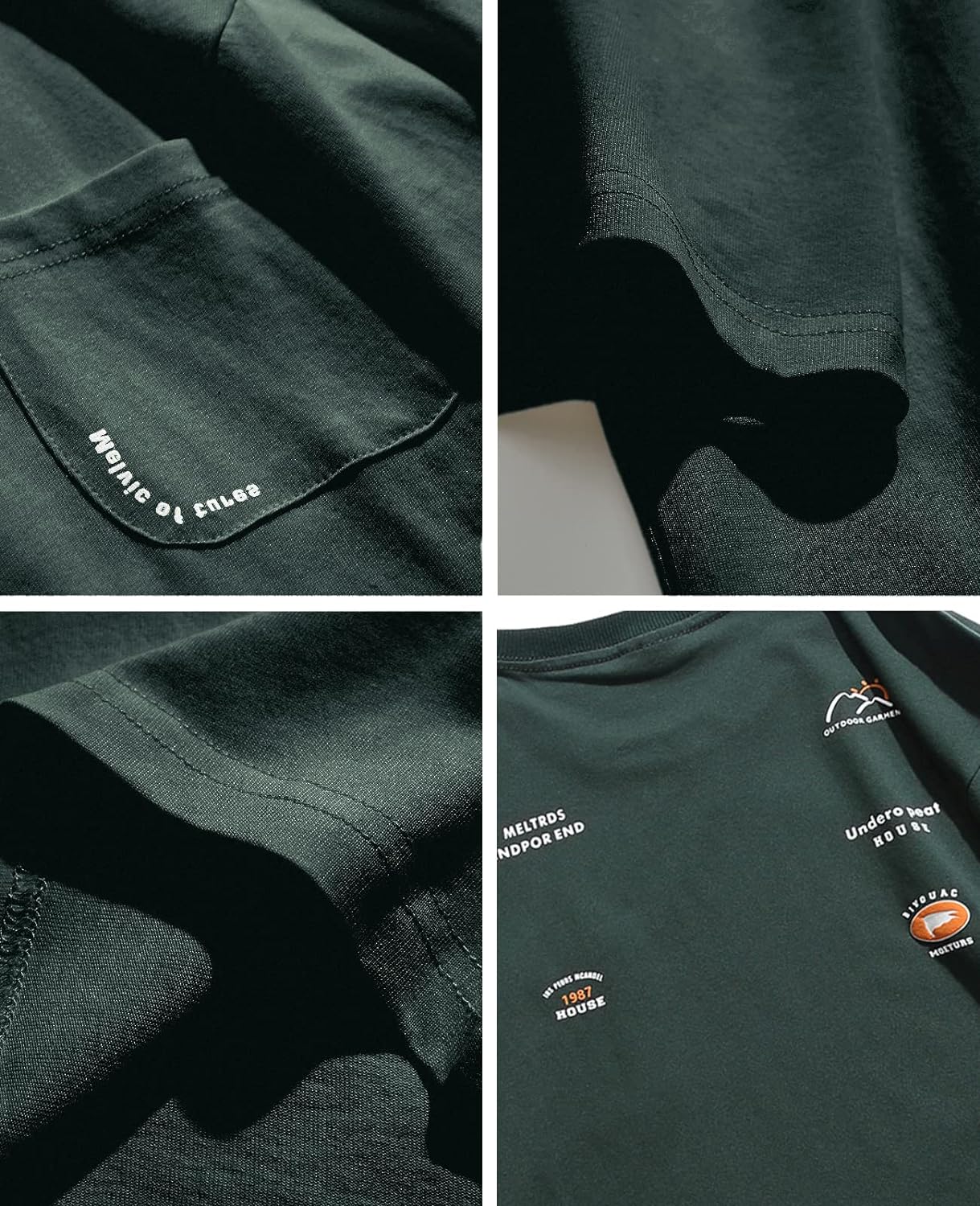 Aelfric Eden Mens Solid Tee 90s Vintage Oversized Shirts Streetwear Short Sleeve Casual Tops26dark Green