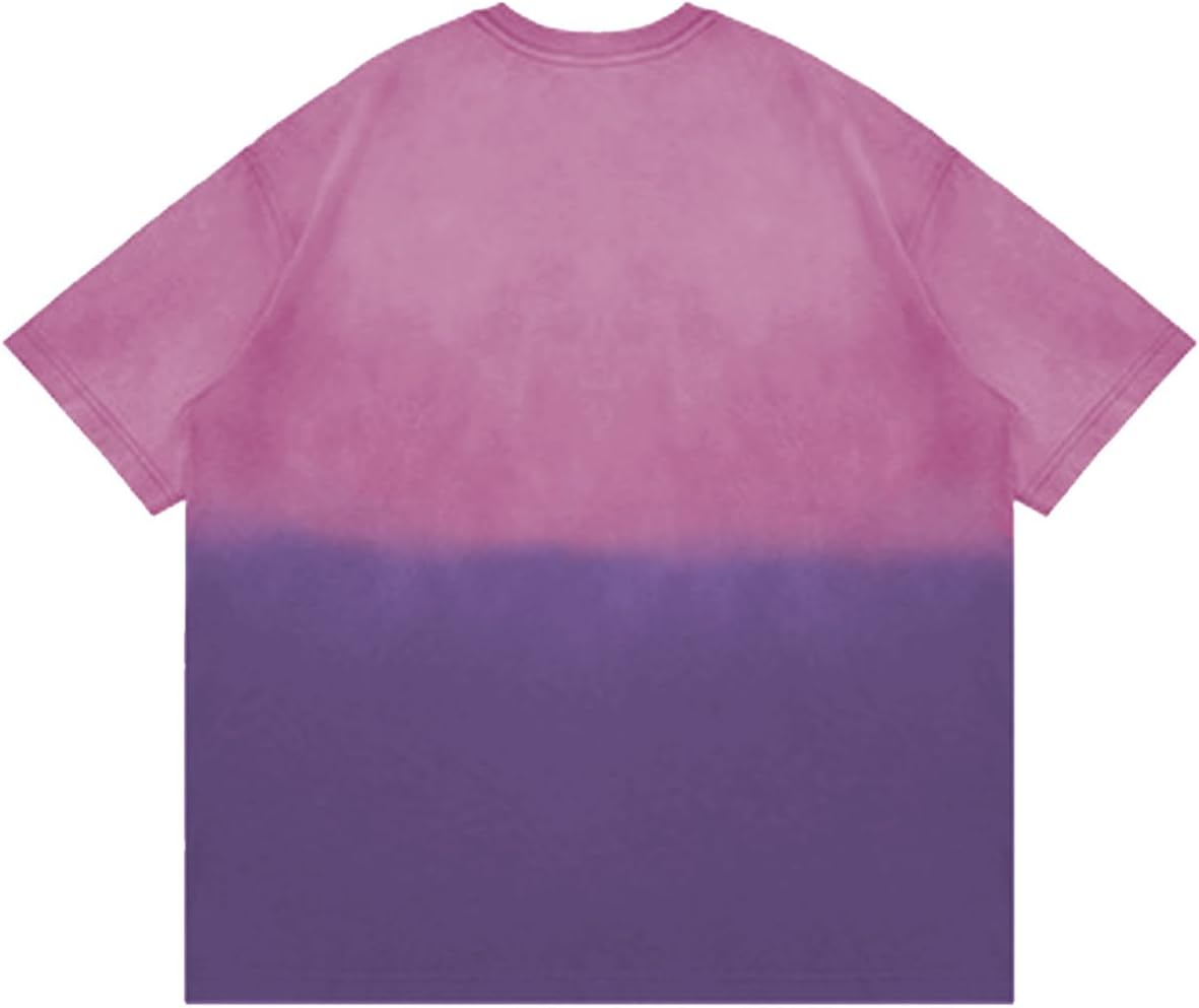 Aelfric Eden Mens Solid Tee 90s Vintage Oversized Shirts Streetwear Short Sleeve Casual TopsA5gradient Purple