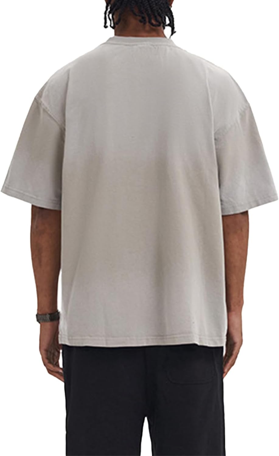 Aelfric Eden Mens Solid Tee 90s Vintage Oversized Shirts Streetwear Short Sleeve Casual TopsA6gradient Grey