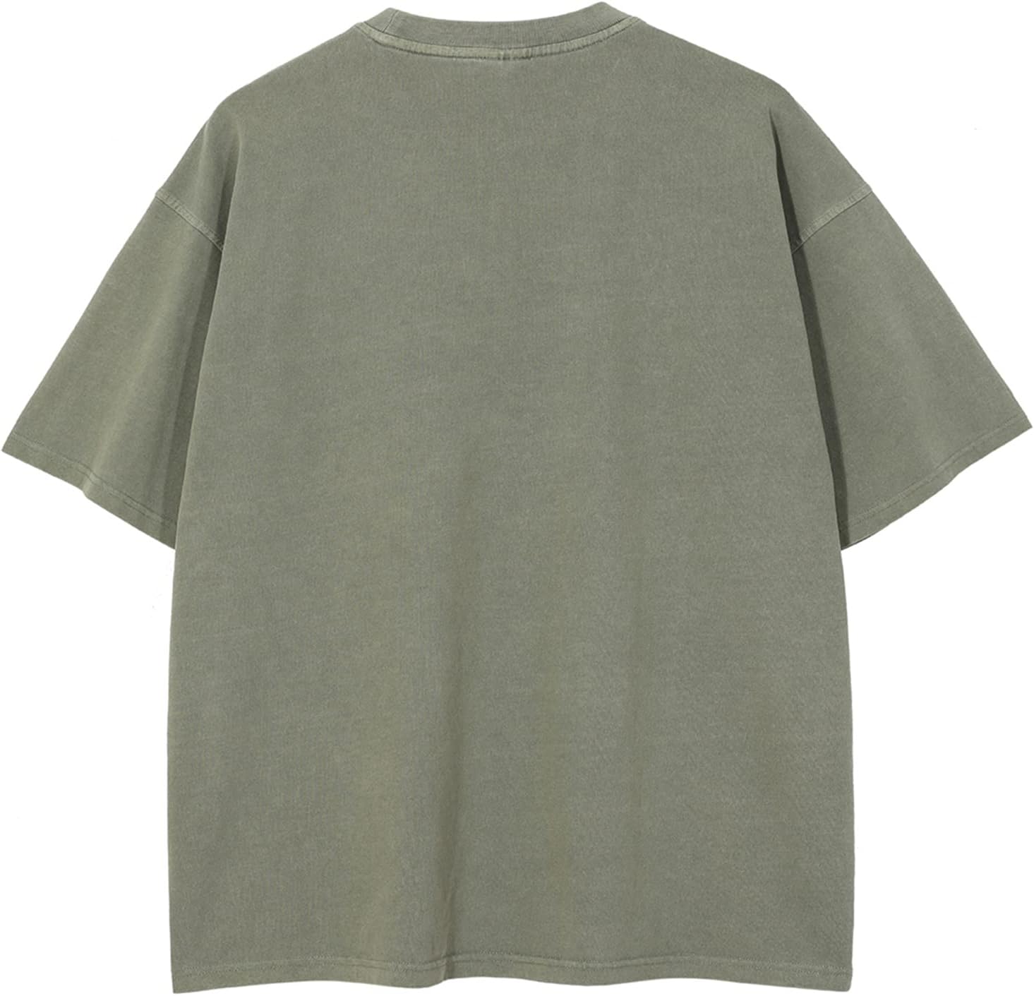 Aelfric Eden Mens Solid Tee 90s Vintage Oversized Shirts Streetwear Short Sleeve Casual TopsB6greygreen