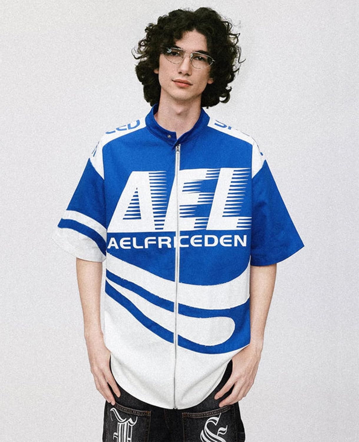 Aelfric Eden Mens Vintage Oversized Shirts Unisex Streetwear Patchwork Casual ShortSleeveA3bule