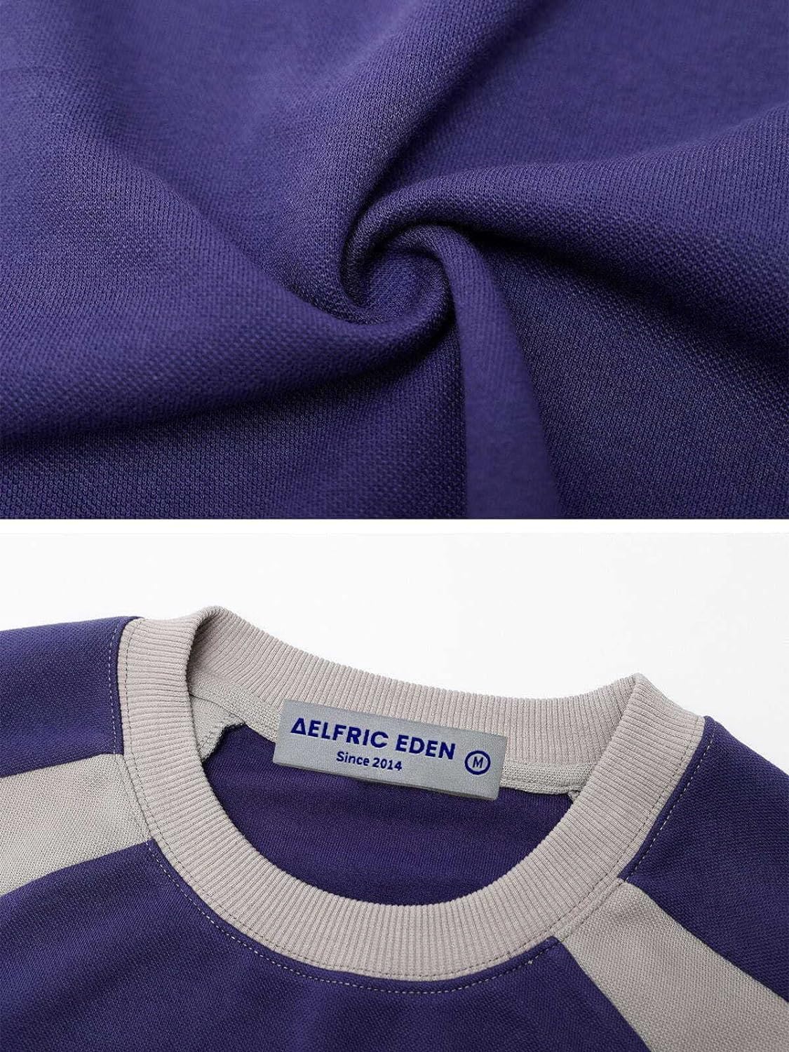 Aelfric Eden Oversized Crewneck Sweatshirts for Men Vintage Graphic Pullover Loose Fit Streetwear Long Sleeve TopBpurple