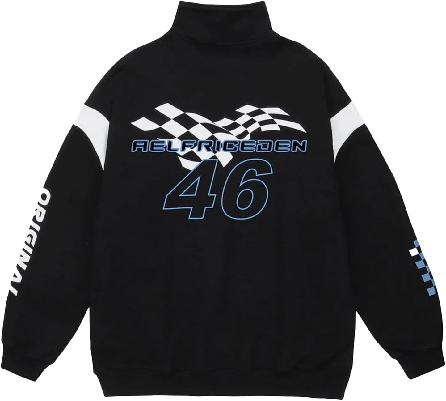 Aelfric Eden Oversized Crewneck Sweatshirts for Men Vintage Graphic Pullover Loose Fit Streetwear Long Sleeve TopC02black