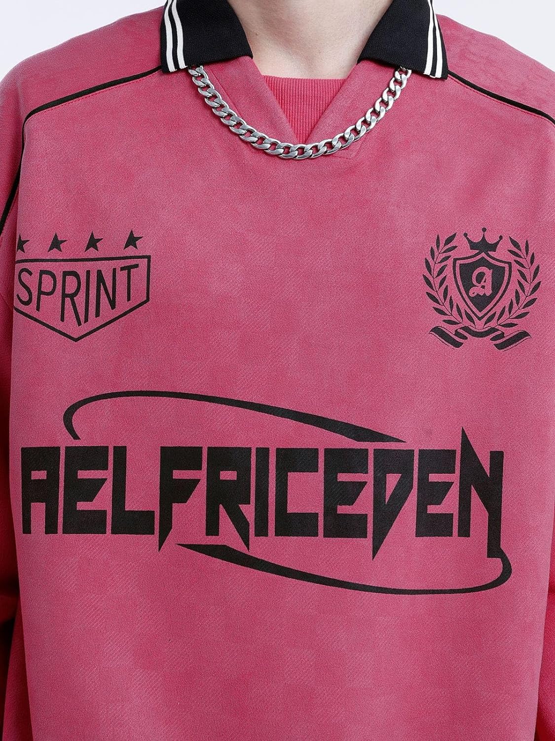 Aelfric Eden Oversized Crewneck Sweatshirts for Men Vintage Graphic Pullover Loose Fit Streetwear Long Sleeve TopE04letter Print amp Rose