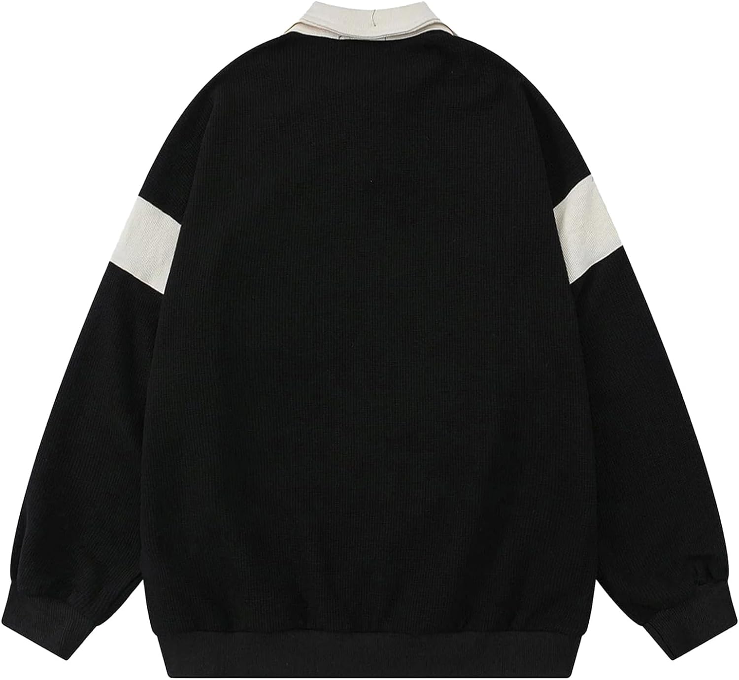 Aelfric Eden Oversized Crewneck Sweatshirts for Men Vintage Graphic Pullover Loose Fit Streetwear Long Sleeve TopE05tiewaist amp Black