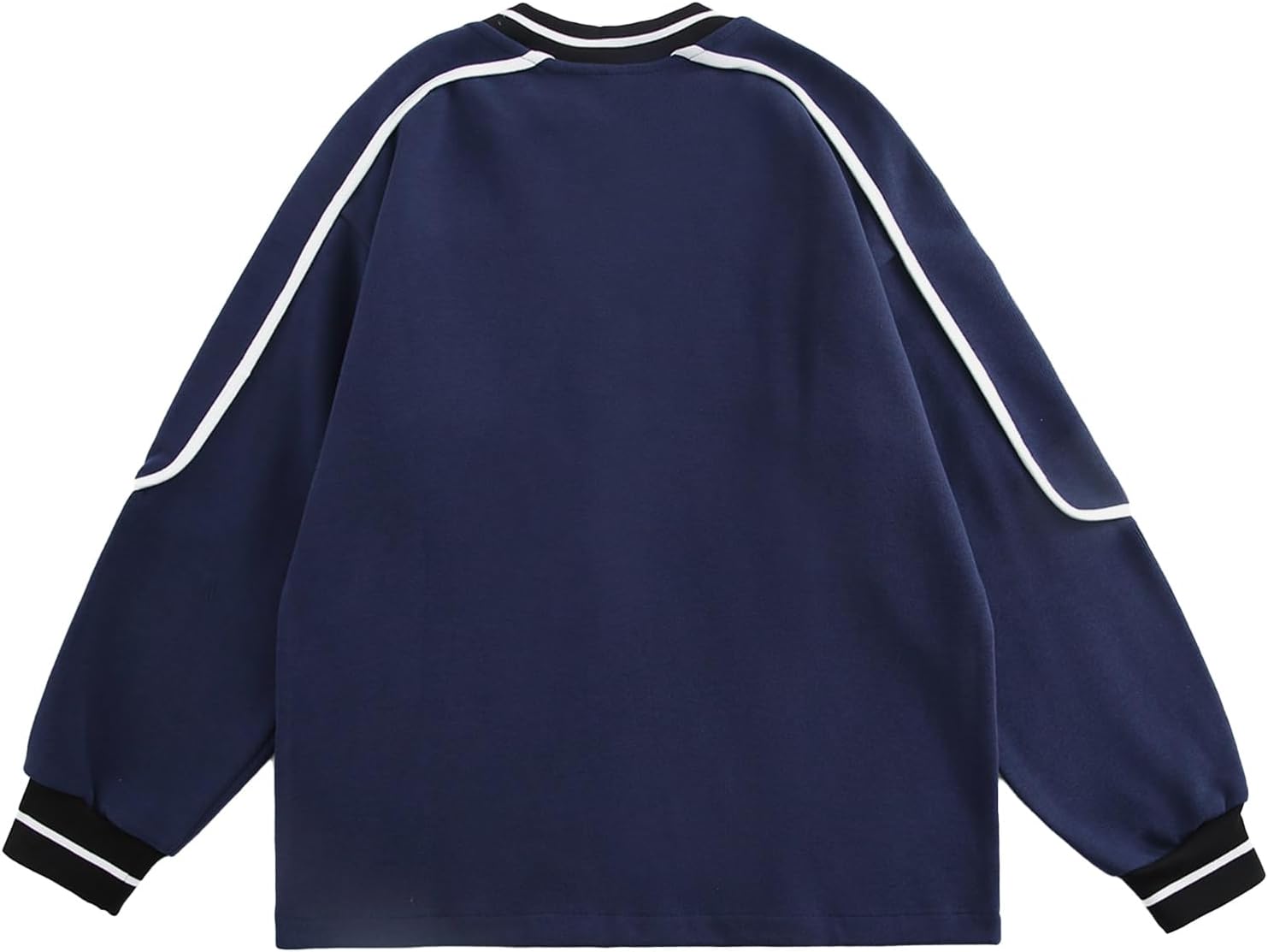 Aelfric Eden Oversized Crewneck Sweatshirts for Men Vintage Graphic Pullover Loose Fit Streetwear Long Sleeve TopFblue