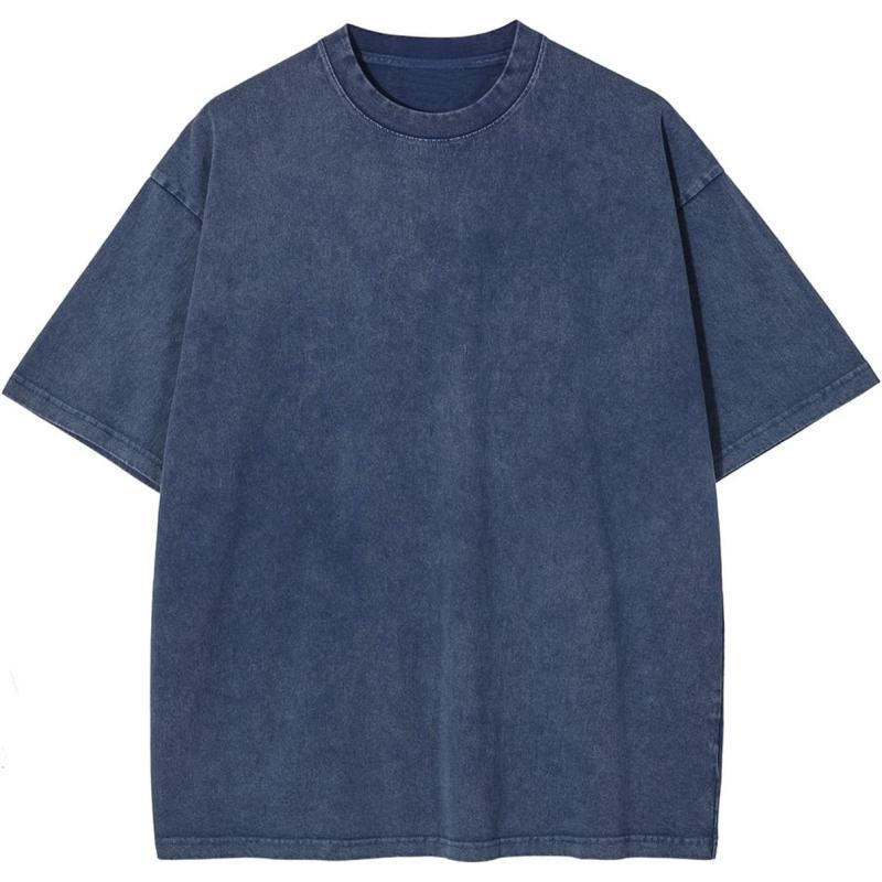 Aelfric Eden Mens Solid Tee 90s Vintage Oversized Shirts Streetwear Short Sleeve Casual Tops20dark Blue