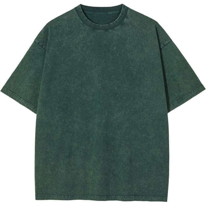 Aelfric Eden Mens Solid Tee 90s Vintage Oversized Shirts Streetwear Short Sleeve Casual Tops20dark Green