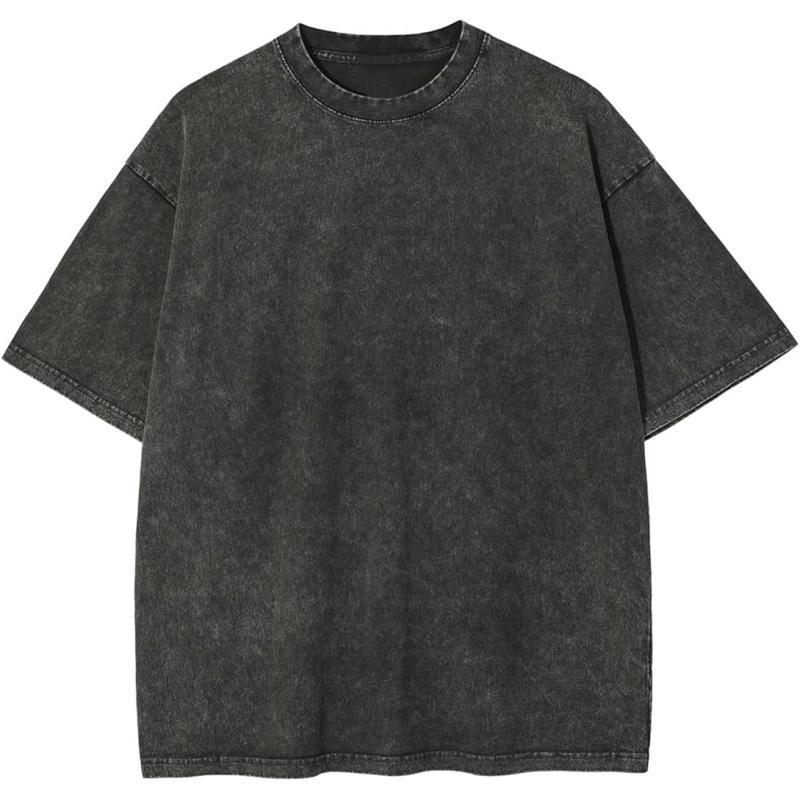 Aelfric Eden Mens Solid Tee 90s Vintage Oversized Shirts Streetwear Short Sleeve Casual Tops20darkgrey