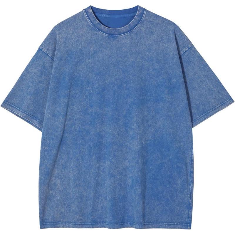 Aelfric Eden Mens Solid Tee 90s Vintage Oversized Shirts Streetwear Short Sleeve Casual Tops20light Blue