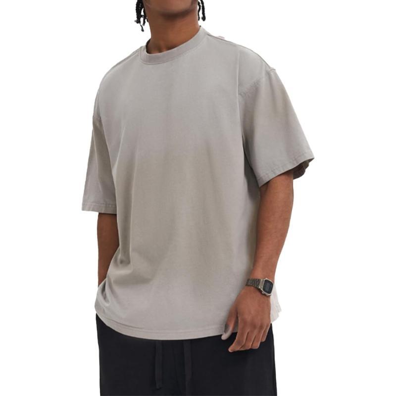 Aelfric Eden Mens Solid Tee 90s Vintage Oversized Shirts Streetwear Short Sleeve Casual TopsA6gradient Grey