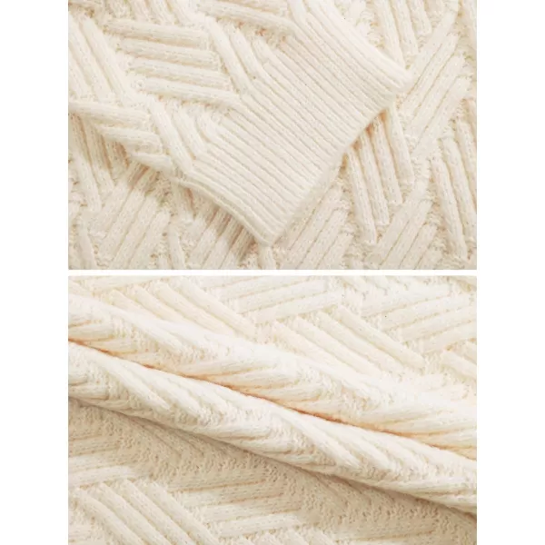 Aelfric Eden Cable Knit Sweater Women Vintage Chunky Cream Sweater Men Woven Crewneck Knitted Pullover WhiteC02apricot