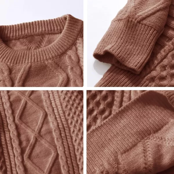 Aelfric Eden Cable Knit Sweater Women Vintage Chunky Cream Sweater Men Woven Crewneck Knitted Pullover WhiteX14armygreen