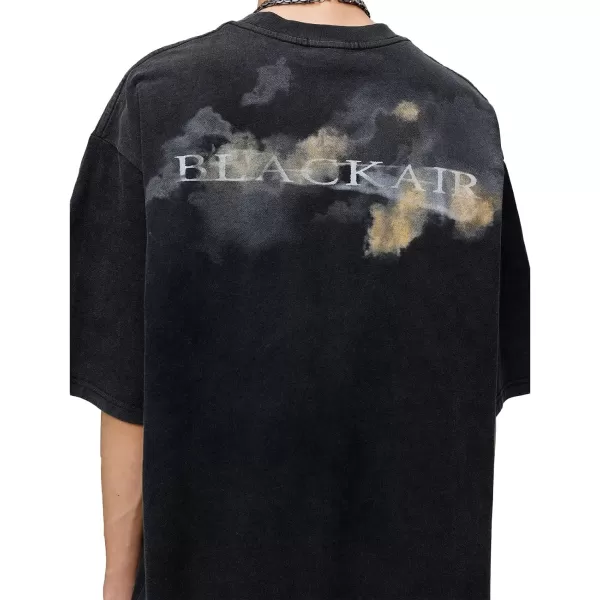 Aelfric Eden Mens 90s Vintage Oversize Shirts Summer Unisex Hipster Printed Casual Tee Streetwear Harajuku Top Tshirt1366black