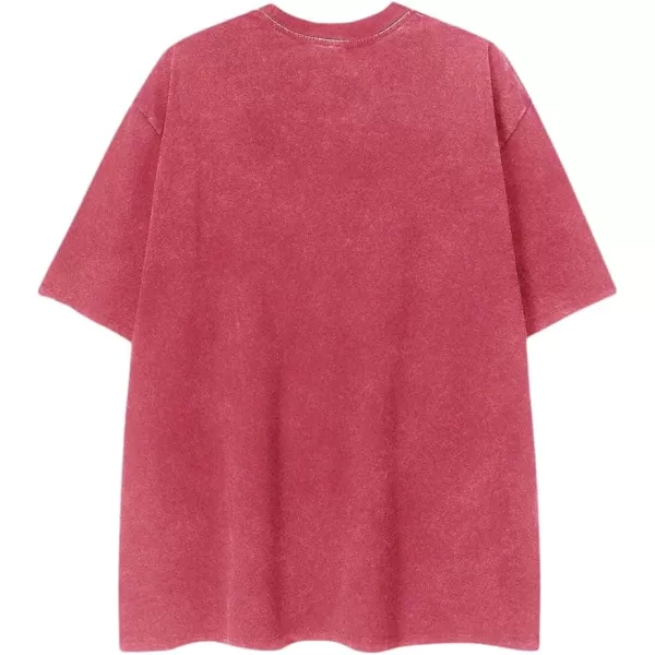 Aelfric Eden Mens 90s Vintage Oversize Shirts Summer Unisex Hipster Printed Casual Tee Streetwear Harajuku Top Tshirt1511pink
