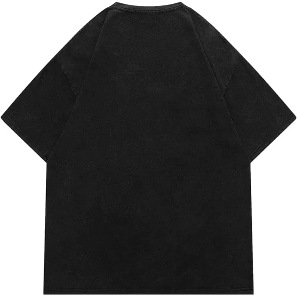 Aelfric Eden Mens 90s Vintage Oversize Shirts Summer Unisex Hipster Printed Casual Tee Streetwear Harajuku Top Tshirt52black