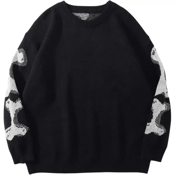 Aelfric Eden Mens Fashion Ducks Cartoon Sweaters Unisex Oversized Jumper Long Sleeve Casual Sweater Retro Couple TopA4black