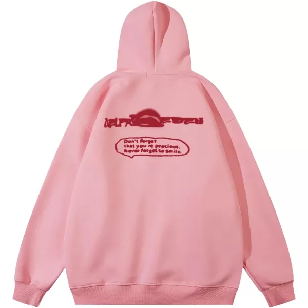 Aelfric Eden Mens Fashion Pullover Hoodie Sweatshirt Fleece Pullover Heart Hip Hop Streetwear Casual Sweatshirt HoodedJ11cartoon Figure amp Pink