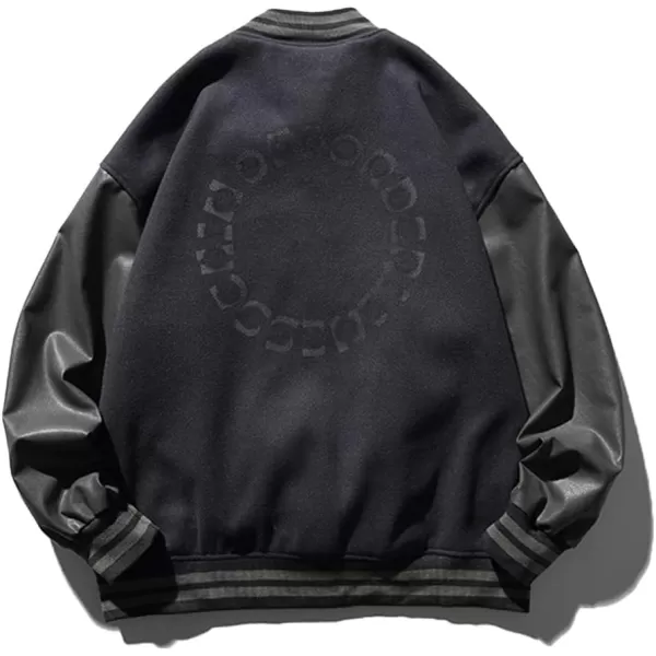 Aelfric Eden Mens Letter Foaming Love Print Varsity Jacket Vintage Graphic Baseball Jacket Unisex Coats Streetwear1701black