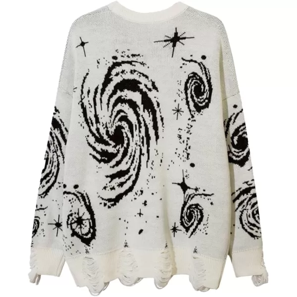 Aelfric Eden Mens Long Sleeve Van Gogh Printed Cable Knit Sweaters Casual Oversized Sweater PulloverA7green