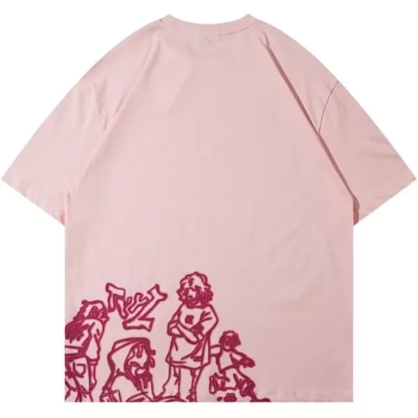 Aelfric Eden Mens Love Balloon Graphic Tees Summer Short Sleeve Printed Cotton T Shirts Casual Harajuku Tops1328pink