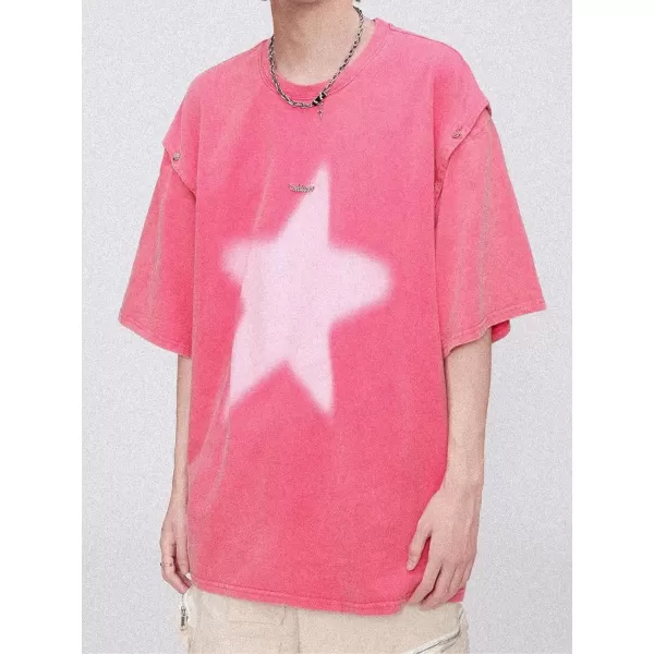 Aelfric Eden Mens Love Balloon Graphic Tees Summer Short Sleeve Printed Cotton T Shirts Casual Harajuku Tops1340pink