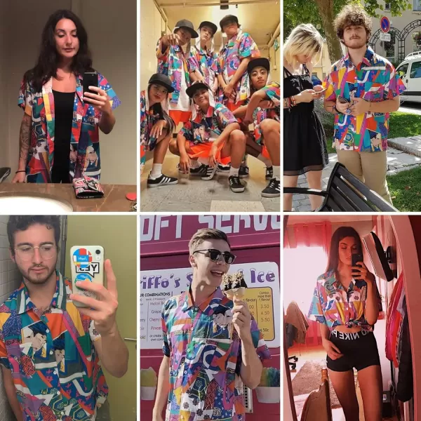 Aelfric Eden Mens ShortSleeve Japanese Harajuku Shirt Unisex Hipster Hawaiian Shirts Summer Floral Street Casual Tops MulticolouredAelfric Eden Mens ShortSleeve Japanese Harajuku Shirt Unisex Hipster Hawaiian Shirts Summer Floral Street Casual Tops Multicoloured