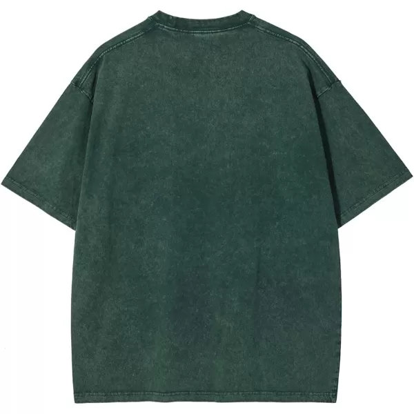 Aelfric Eden Mens Solid Tee 90s Vintage Oversized Shirts Streetwear Short Sleeve Casual Tops20dark Green