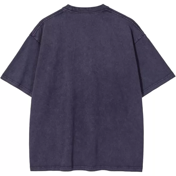 Aelfric Eden Mens Solid Tee 90s Vintage Oversized Shirts Streetwear Short Sleeve Casual Tops20dark Purple