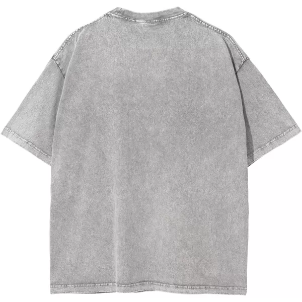 Aelfric Eden Mens Solid Tee 90s Vintage Oversized Shirts Streetwear Short Sleeve Casual Tops20grey