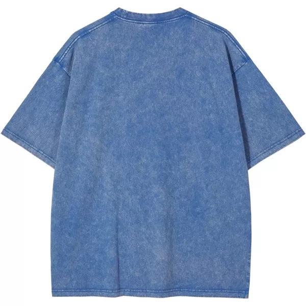 Aelfric Eden Mens Solid Tee 90s Vintage Oversized Shirts Streetwear Short Sleeve Casual Tops20light Blue