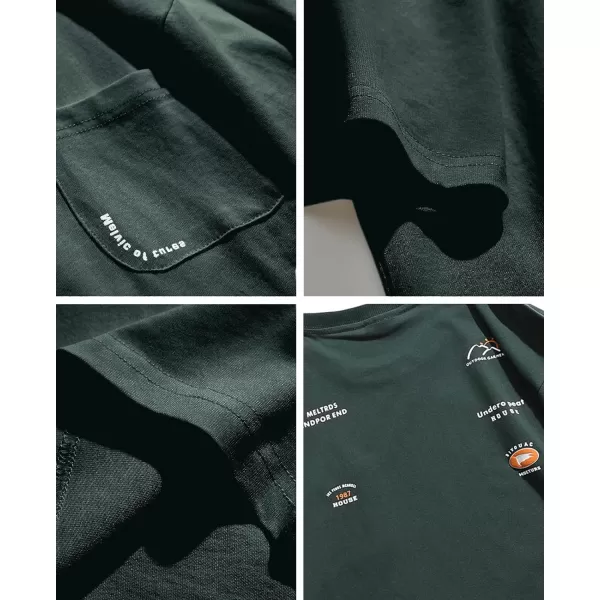 Aelfric Eden Mens Solid Tee 90s Vintage Oversized Shirts Streetwear Short Sleeve Casual Tops26dark Green