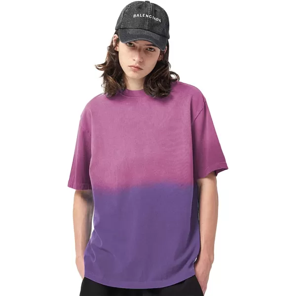 Aelfric Eden Mens Solid Tee 90s Vintage Oversized Shirts Streetwear Short Sleeve Casual TopsA5gradient Purple