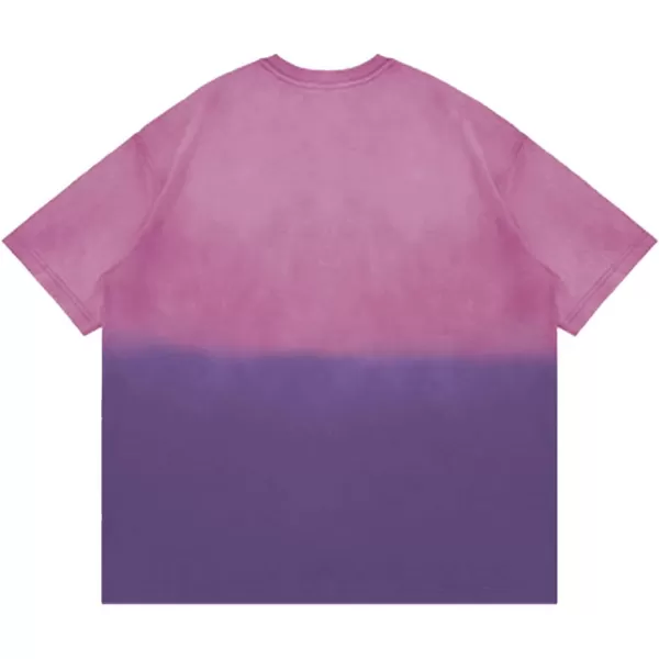 Aelfric Eden Mens Solid Tee 90s Vintage Oversized Shirts Streetwear Short Sleeve Casual TopsA5gradient Purple