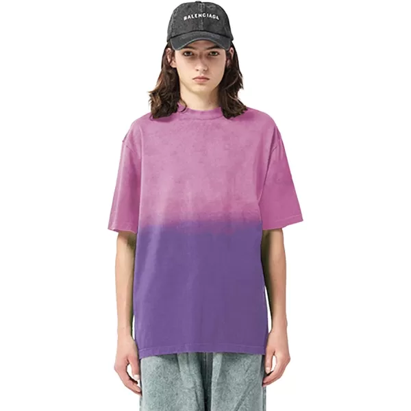 Aelfric Eden Mens Solid Tee 90s Vintage Oversized Shirts Streetwear Short Sleeve Casual TopsA5gradient Purple