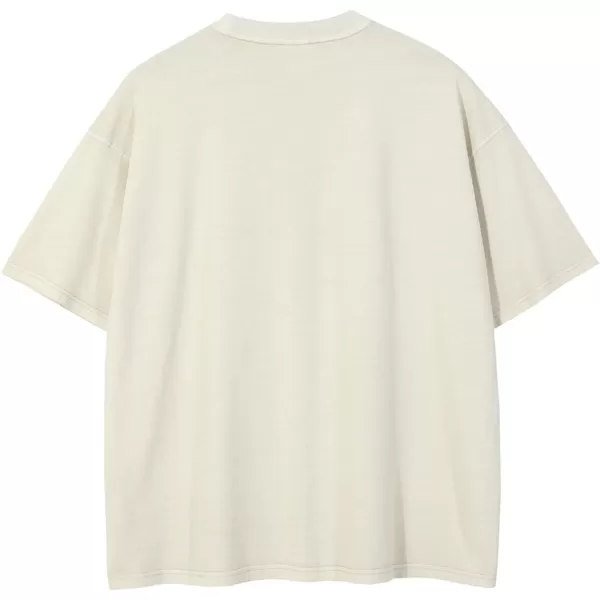 Aelfric Eden Mens Solid Tee 90s Vintage Oversized Shirts Streetwear Short Sleeve Casual TopsB6apricot
