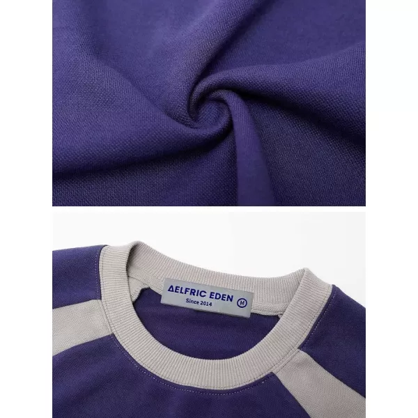 Aelfric Eden Oversized Crewneck Sweatshirts for Men Vintage Graphic Pullover Loose Fit Streetwear Long Sleeve TopBpurple