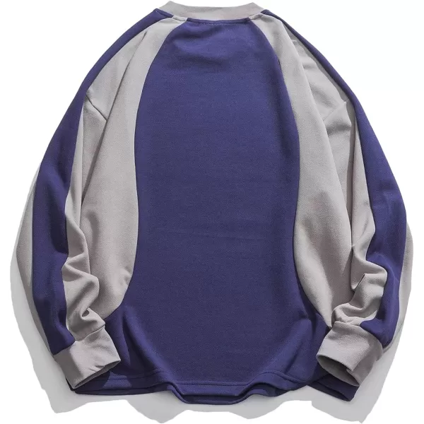 Aelfric Eden Oversized Crewneck Sweatshirts for Men Vintage Graphic Pullover Loose Fit Streetwear Long Sleeve TopBpurple