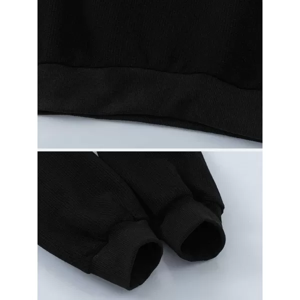 Aelfric Eden Oversized Crewneck Sweatshirts for Men Vintage Graphic Pullover Loose Fit Streetwear Long Sleeve TopE05tiewaist amp Black