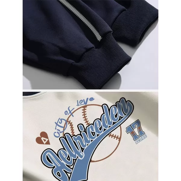 Aelfric Eden Oversized Crewneck Sweatshirts for Men Vintage Graphic Pullover Loose Fit Streetwear Long Sleeve TopF02side Stripe amp Whiteblue