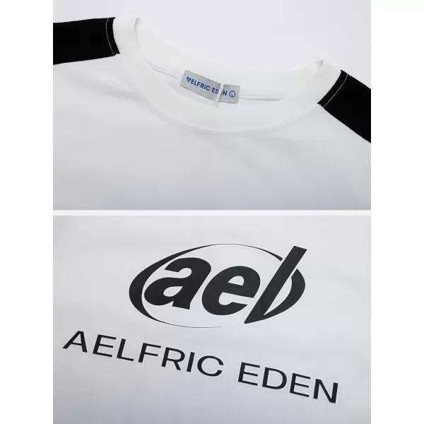 Aelfric Eden Oversized Graphic Tees Men Contrast Color Speedway Racing Tee Unisex Streetwear Tshirt Patchwork Polo Tee04a8white