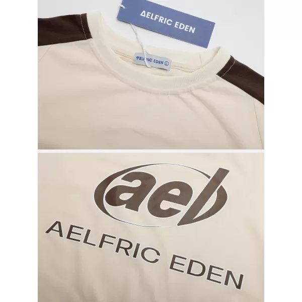 Aelfric Eden Oversized Graphic Tees Men Contrast Color Speedway Racing Tee Unisex Streetwear Tshirt Patchwork Polo Tee07a8beige