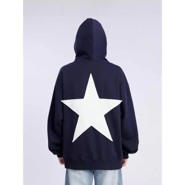 Aelfric Eden Star Hoodie Streetwear Trend Causal Loose Oversized Hooded Sweatshirts Pullover1751dark Blue