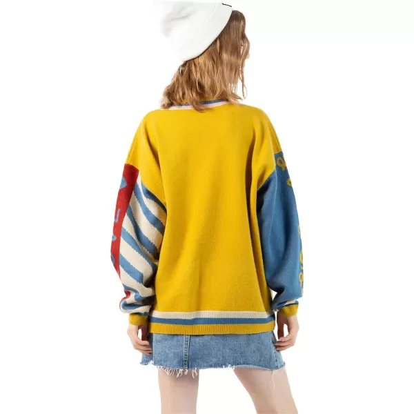 Aelfric Eden Vintage Soft Knit Sweater Autumn Mens Oversized Casual Pullover JumperA02the Lovers amp Yellow