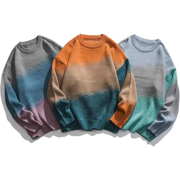 Aelfric Eden Vintage Soft Knit Sweater Autumn Mens Oversized Casual Pullover JumperB02gradient Knit amp Grey