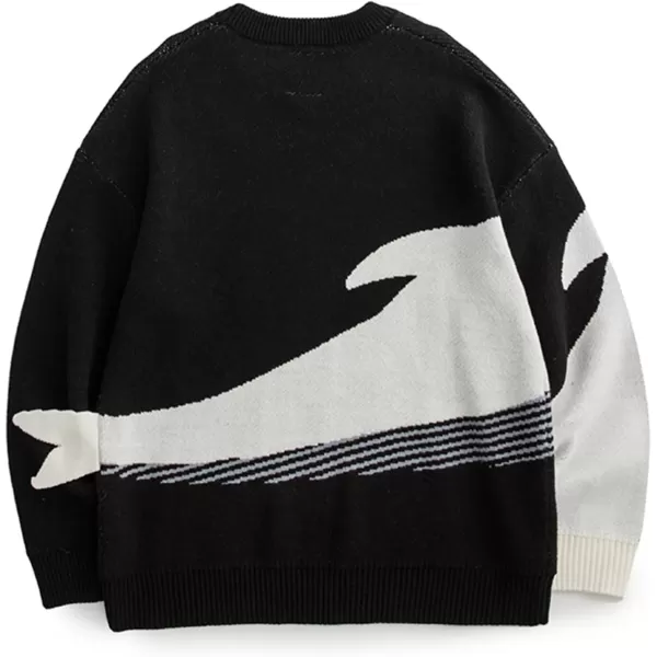 Aelfric Eden Vintage Soft Knit Sweater Autumn Mens Oversized Casual Pullover JumperEblack